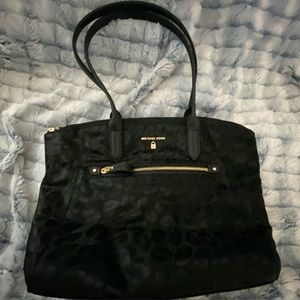 Michael Kors vinyl black leopard print tote new with tags